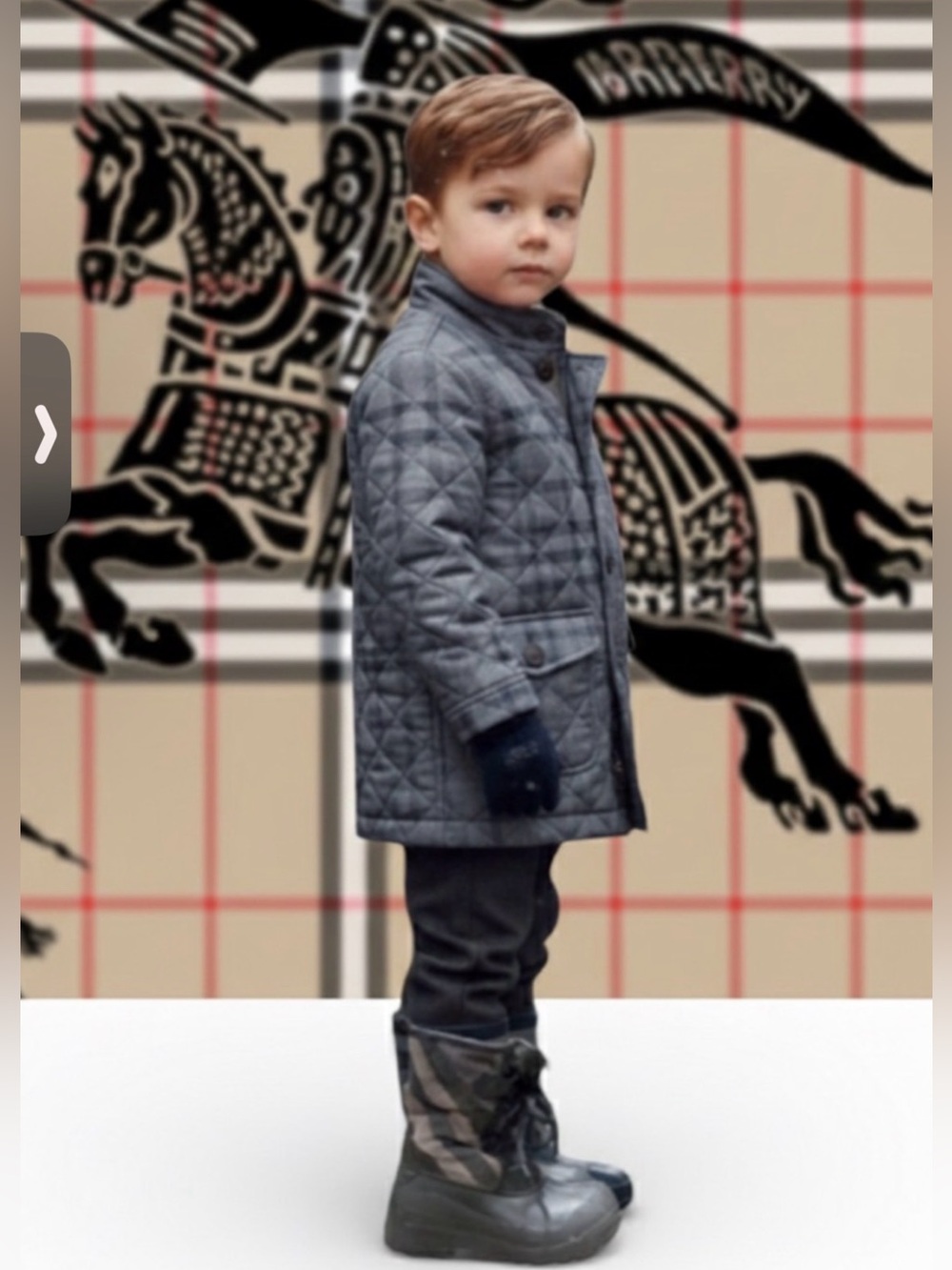 Authentic Burberry luxury designer Waterproof Toddler lined winter snow boots 10